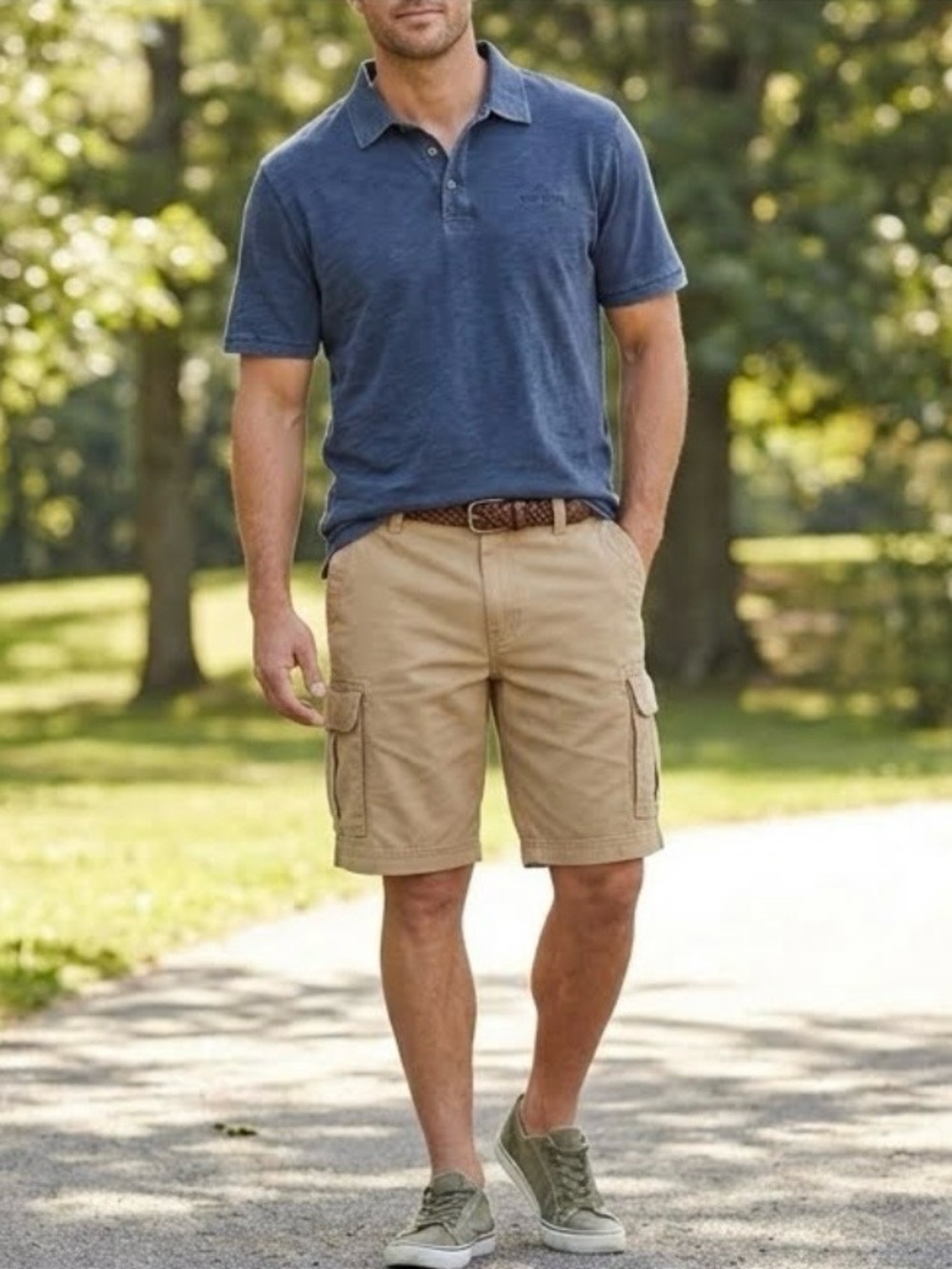 Sun River Clothing Co. men's classic khaki cargo shorts Men’s 40